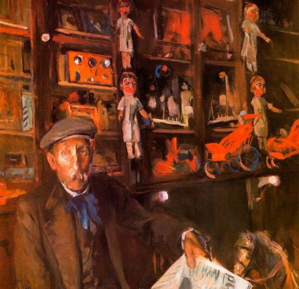 Antoni Estalella Trinxet, Padre Político Del Artista En Su Tienda De Vilanova by Joaquin Mir Trinxet