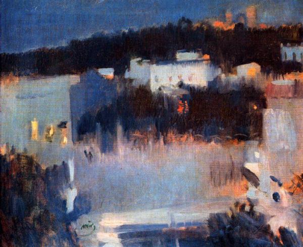 El Castell De Bellver Per La Nit by Joaquin Mir Trinxet