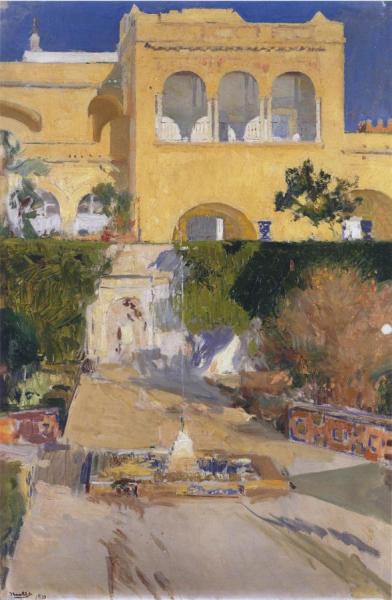 Afternoon Sun At The Alcazar At Seville by Joaquín Sorolla