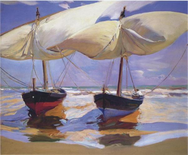 Beached Boats, Valencia by Joaquín Sorolla