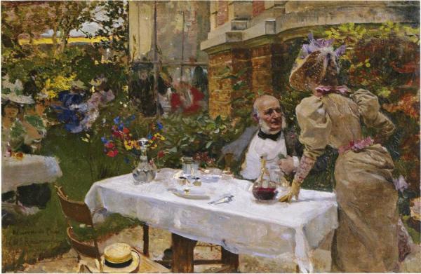 Cafe De Paris by Joaquín Sorolla