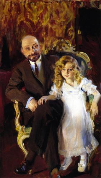 Carlos Urcola Ibarra And His Daughter by Joaquín Sorolla