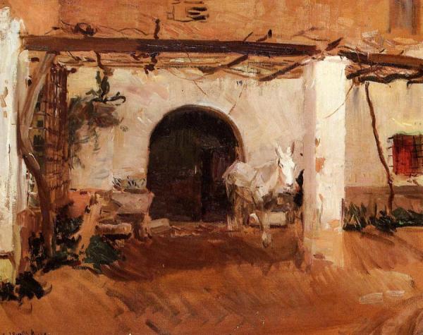 Casa De Huerta, Valencia (study) by Joaquín Sorolla