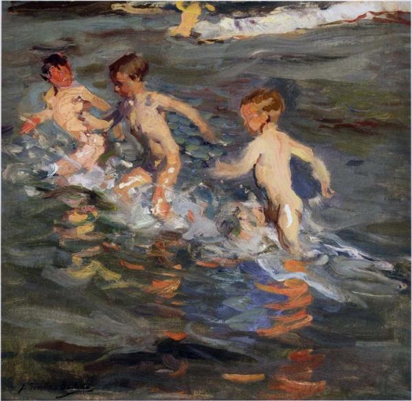 Children At The Beach by Joaquín Sorolla