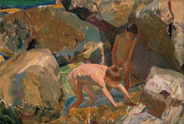 Children Looking For Shellfish(buscando Mariscos) by Joaquín Sorolla