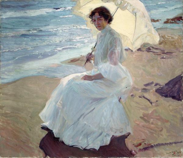 Clotilde At The Beach by Joaquín Sorolla