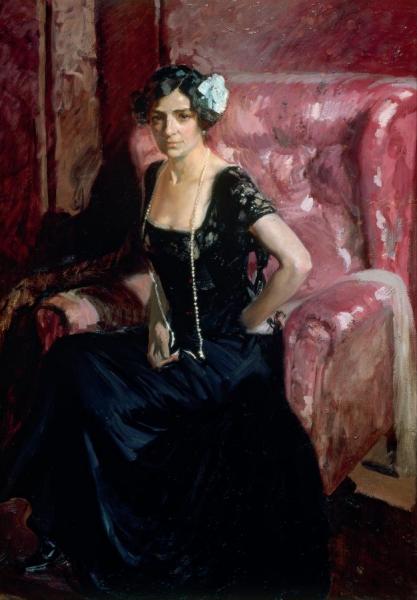 Clotilde In An Evening Gown by Joaquín Sorolla