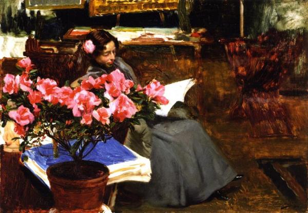 Clotilde In The Studio by Joaquín Sorolla