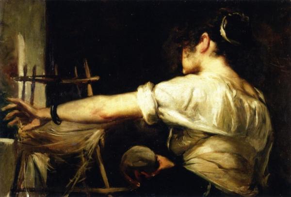 Copy Of A Fragment Of The Spinners By Velazquez by Joaquín Sorolla