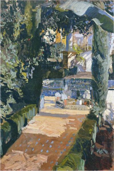Courtyard Of The Dances, Alcazar Of Sevilla by Joaquín Sorolla