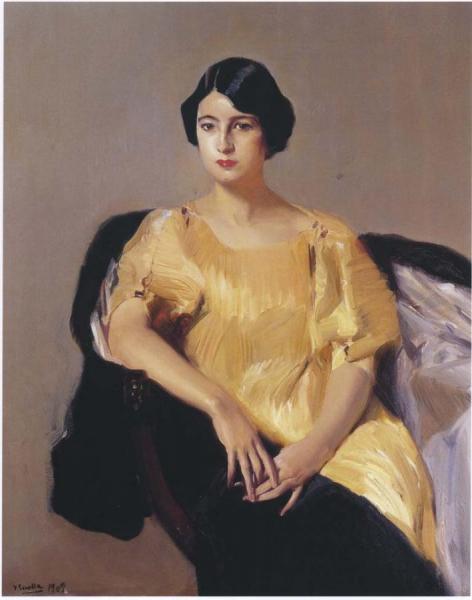 Elena In A Yellow Tunic by Joaquín Sorolla