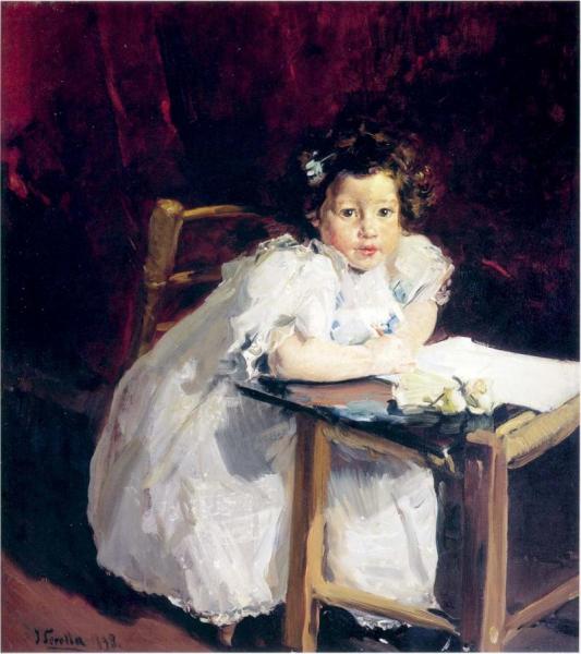 Elenita At Her Desk by Joaquín Sorolla