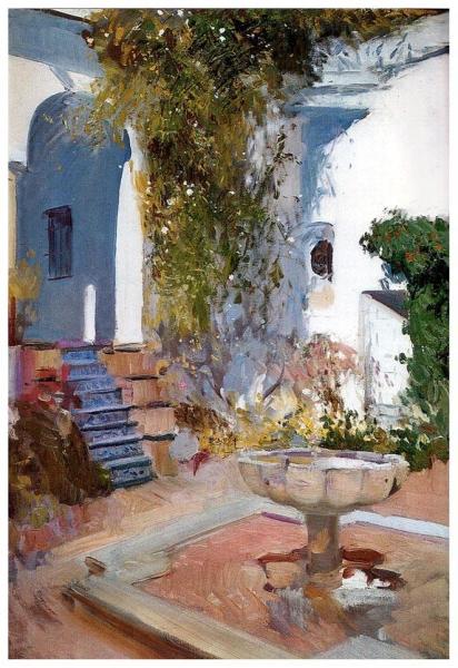 Fountain At The Alcazar In Sevilla by Joaquín Sorolla
