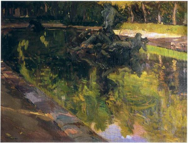 Fountain Of Neptune, La Granja by Joaquín Sorolla