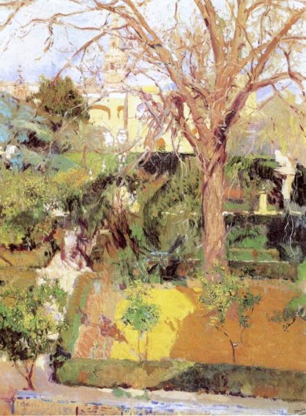 Gardens Of The Alcázar Of Seville In Wintertime by Joaquín Sorolla