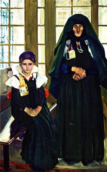 Grandmother And Granddaughter From The Anso Valley by Joaquín Sorolla