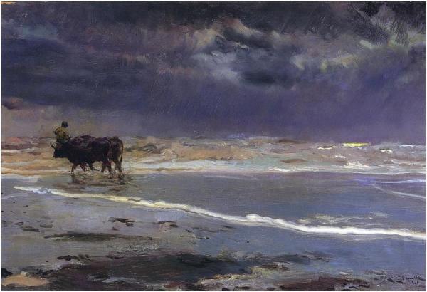 Gray Day On Valencia Beach by Joaquín Sorolla