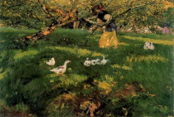 Herding Geese In The Asturias by Joaquín Sorolla