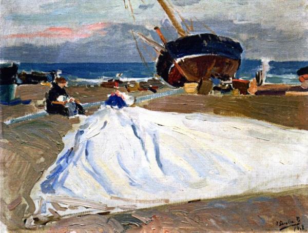 Inspecting The Sail by Joaquín Sorolla