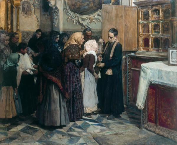 Kissing The Relic by Joaquín Sorolla