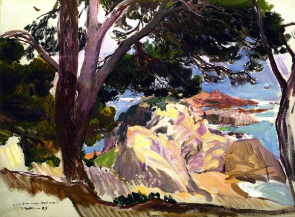 Landscape Of The Cove At Santa Cristina, Lloret Del Mar by Joaquín Sorolla