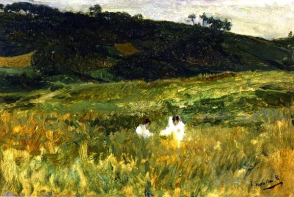 Landscape With Figures, Asturias by Joaquín Sorolla