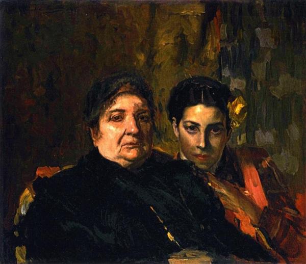 Maria And Her Grandmother Clotilde by Joaquín Sorolla