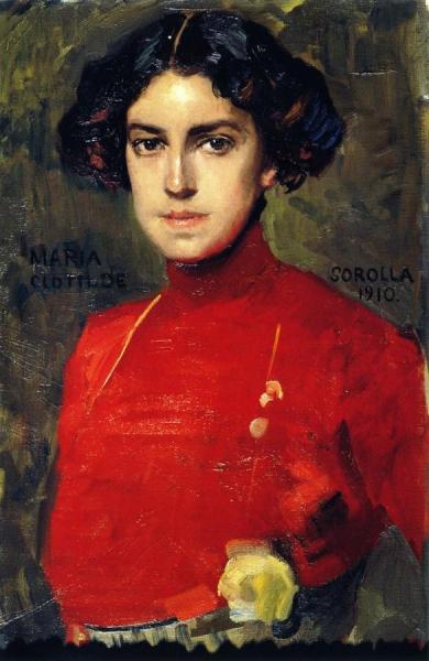 Maria In A Red Blouse by Joaquín Sorolla