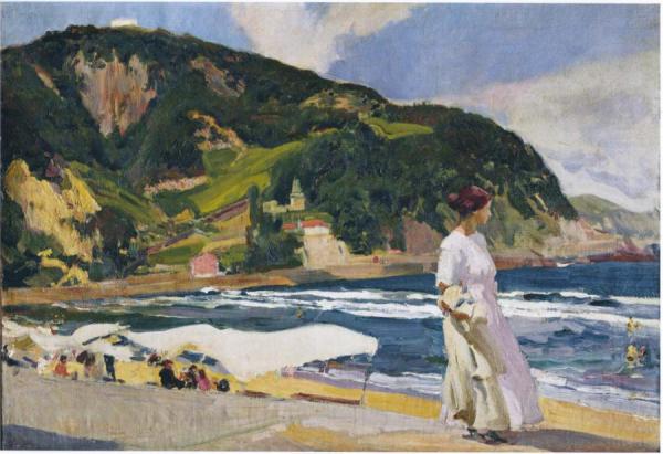 Maria On The Beach, Zarauz by Joaquín Sorolla