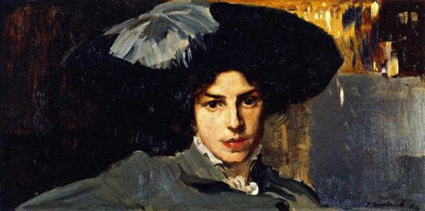 Maria With Hat by Joaquín Sorolla