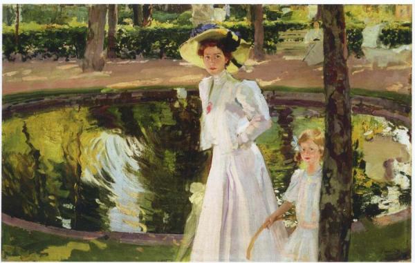 Marian In The Gardens, La Granja by Joaquín Sorolla