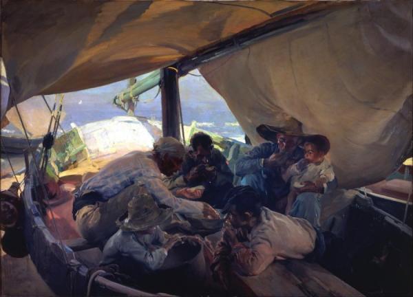 Meal On The Boat by Joaquín Sorolla