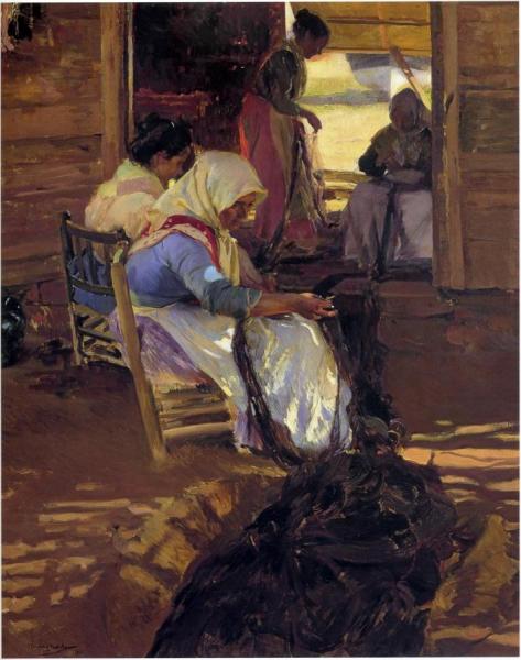 Mending Nets by Joaquín Sorolla