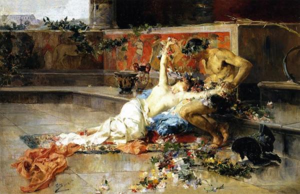 Messalina In The Arms Of The Gladiator by Joaquín Sorolla