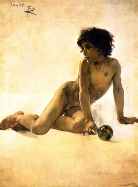Nude With Ball by Joaquín Sorolla