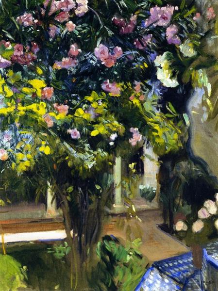 Oleanders In The Patio Of The Sorolla House by Joaquín Sorolla
