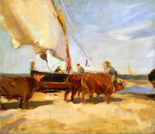 On The Beach At Valencia by Joaquín Sorolla