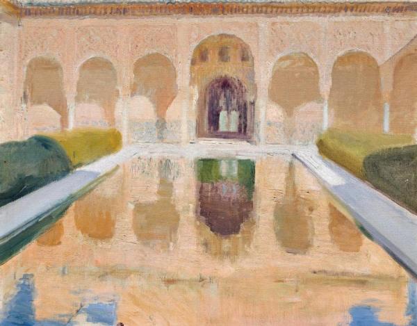Patio De Comares, Alhambra by Joaquín Sorolla