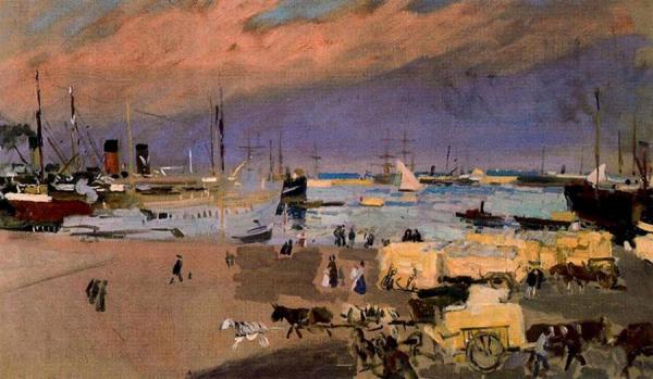 Port Valencia by Joaquín Sorolla