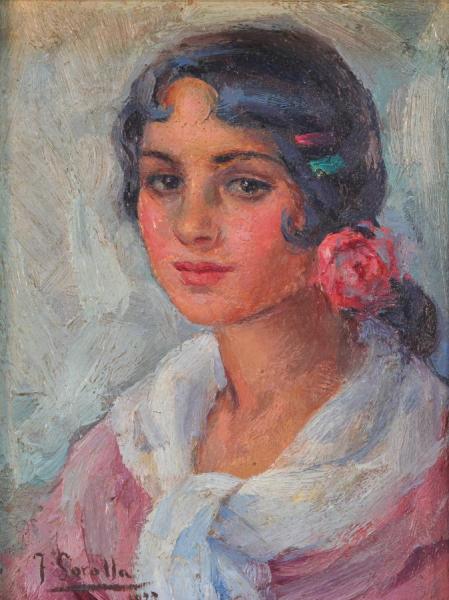 Portrait Of A Woman by Joaquín Sorolla