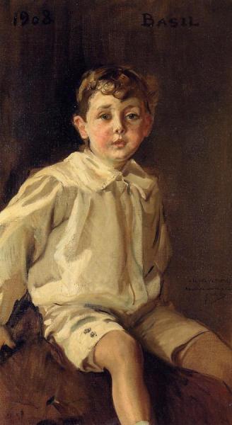 Portrait Of Basel Mundy by Joaquín Sorolla