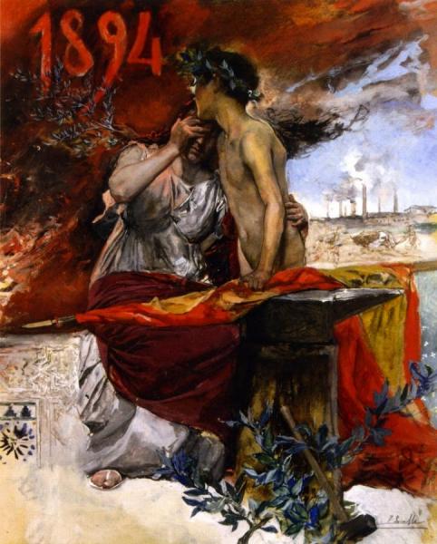 Poster For The Agro-indistrial Exposition Of 1894 by Joaquín Sorolla