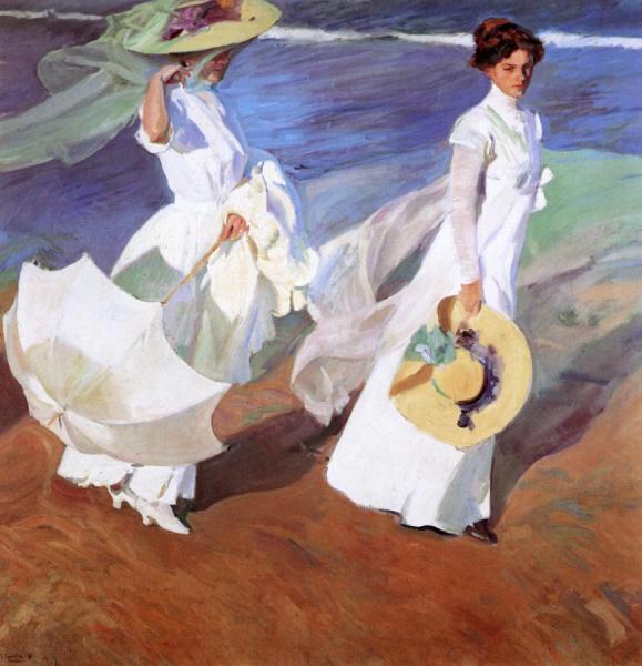 Promenade By The Sea by Joaquín Sorolla