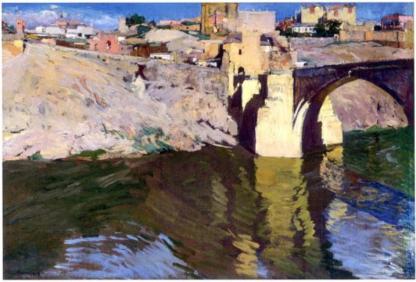 San Martin Bridge At Toledo by Joaquín Sorolla