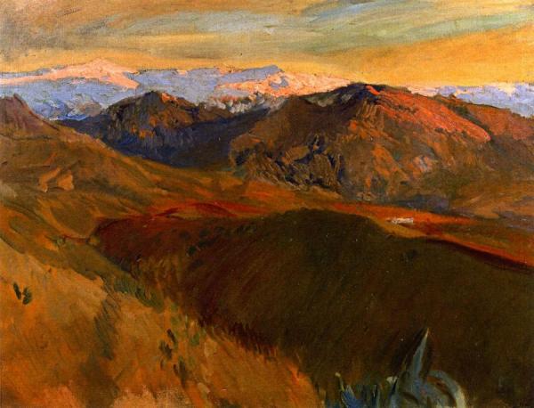 Sierra Nevada From The Cemetery, Granada by Joaquín Sorolla