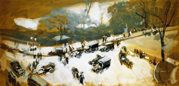 Snow In Central Park by Joaquín Sorolla
