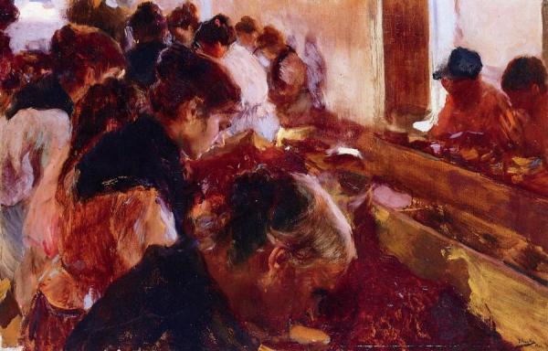 Stemming Raisins, Javea by Joaquín Sorolla
