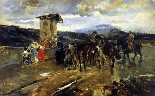 Stopping Along The Way, Scene From Don Quixote by Joaquín Sorolla