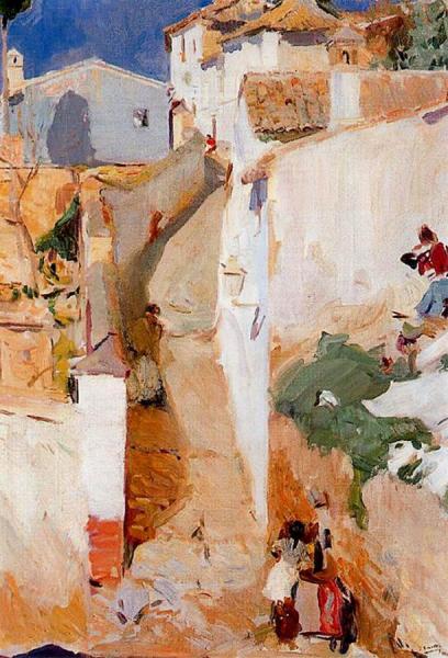 Street In Granada by Joaquín Sorolla