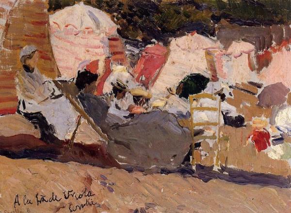 The Beach At Biarritz by Joaquín Sorolla